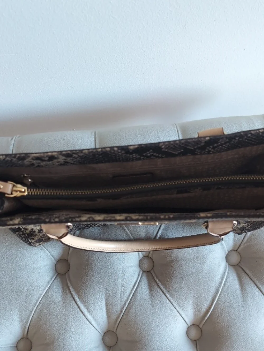 kate spade Black and Cream Snake-Print Tote